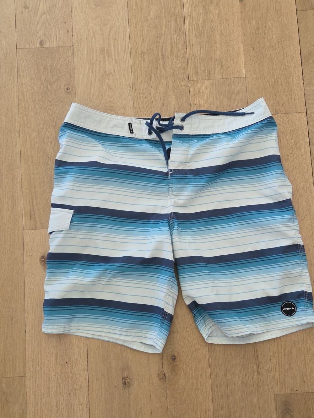 O'Neill Men's Light & Dark Blue Striped Board Shorts